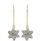 Cercei din Argint 925 Placat cu Aur ( 2.31 grame ) cu Diamant de culoarea Șampaniei și Diamant Alb 0.33 Carate