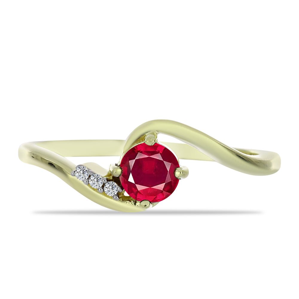 Inel din Argint 925 Placat cu Aur ( 2.02 grame ) cu Rubin Malagasy și Topaz Alb 0.83 Carate 1 