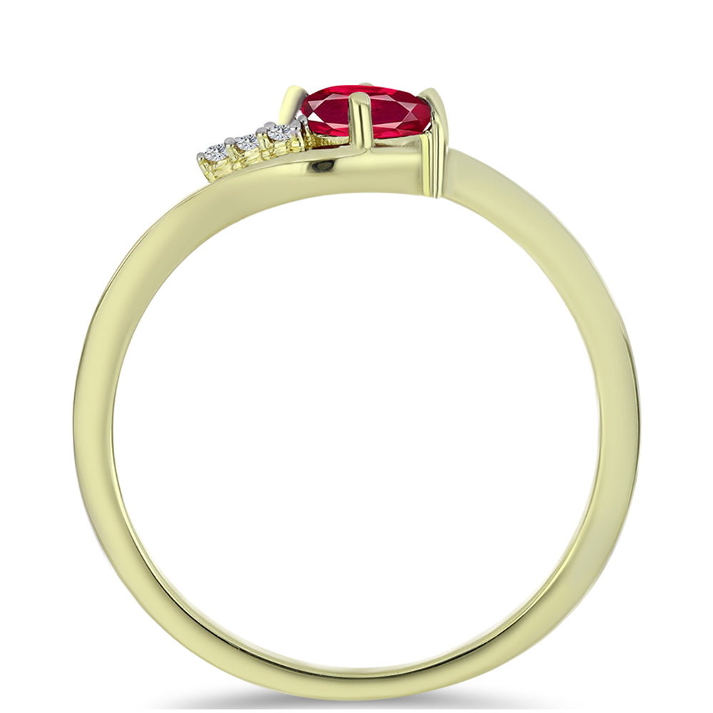 Inel din Argint 925 Placat cu Aur ( 2.02 grame ) cu Rubin Malagasy și Topaz Alb 0.83 Carate 2 