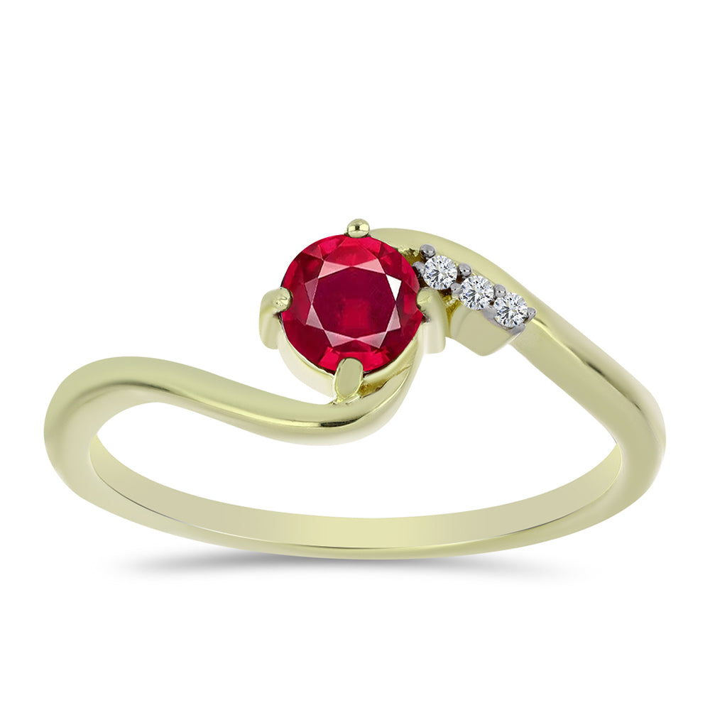 Inel din Argint 925 Placat cu Aur ( 2.02 grame ) cu Rubin Malagasy și Topaz Alb 0.83 Carate