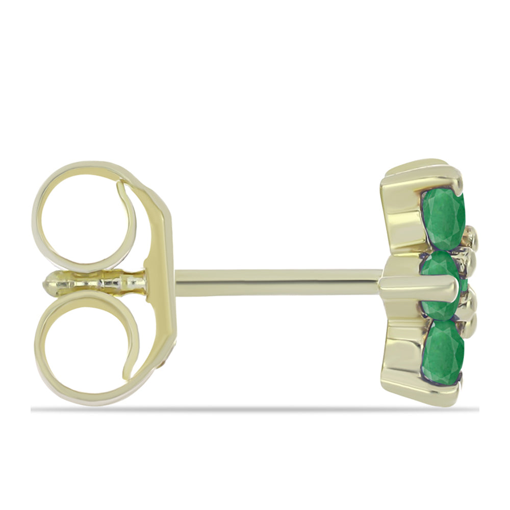 Set din Argint 925 Placat cu Aur ( 6.2 grame ) cu Rubin Malagasy și Smarald Brazilian 2.19 Carate ( Cercei )