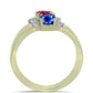 Set din Argint 925 Placat cu Aur ( 4.05 grame ) cu Rubin Malagasy și Safir Albastru Australian 2.15 Carate ( Inel )