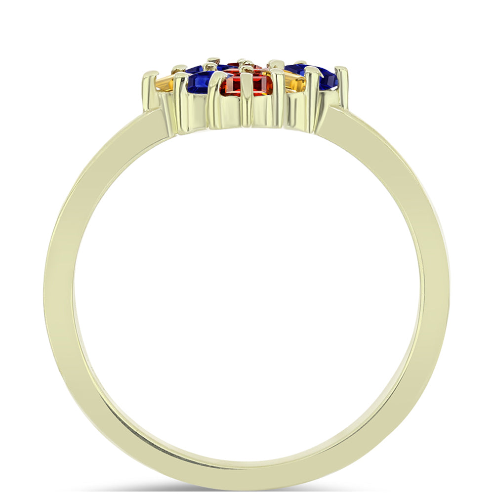 Inel din Argint 925 Placat cu Aur ( 2 grame ) cu Safir Rosebery Curcubeu 0.48 Carate