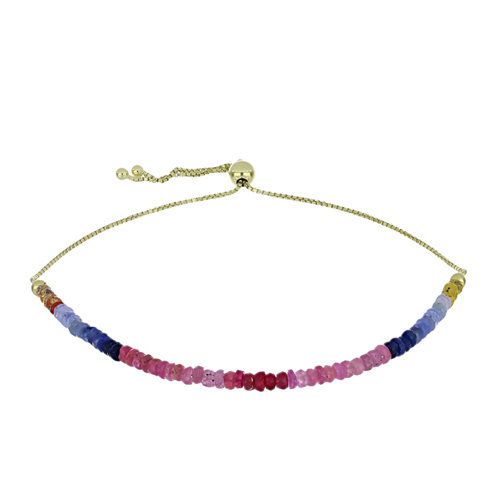 Brățară din Argint 925 Placat cu Aur ( 1.9 grame ) cu Safir Rosebery Curcubeu 15.29 Carate 1 