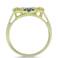 Inel din Argint 925 Placat cu Aur ( 4.21 grame ) cu Safir Rosebery Curcubeu și Topaz Alb 1.01 Carate
