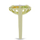Inel din Argint 925 Placat cu Aur ( 4.21 grame ) cu Safir Rosebery Curcubeu și Topaz Alb 1.01 Carate