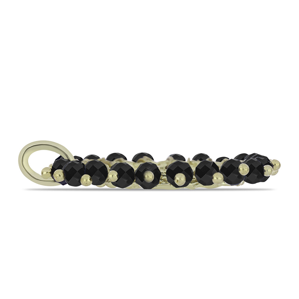 Pandantiv din Argint 925 Placat cu Aur ( 1.64 grame ) cu Onix Negru Suwar 7.1 Carate 2 