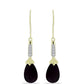 Cercei din Argint 925 Placat cu Aur ( 2.45 grame ) cu Onix Negru Suwar și Topaz Alb 6.01 Carate