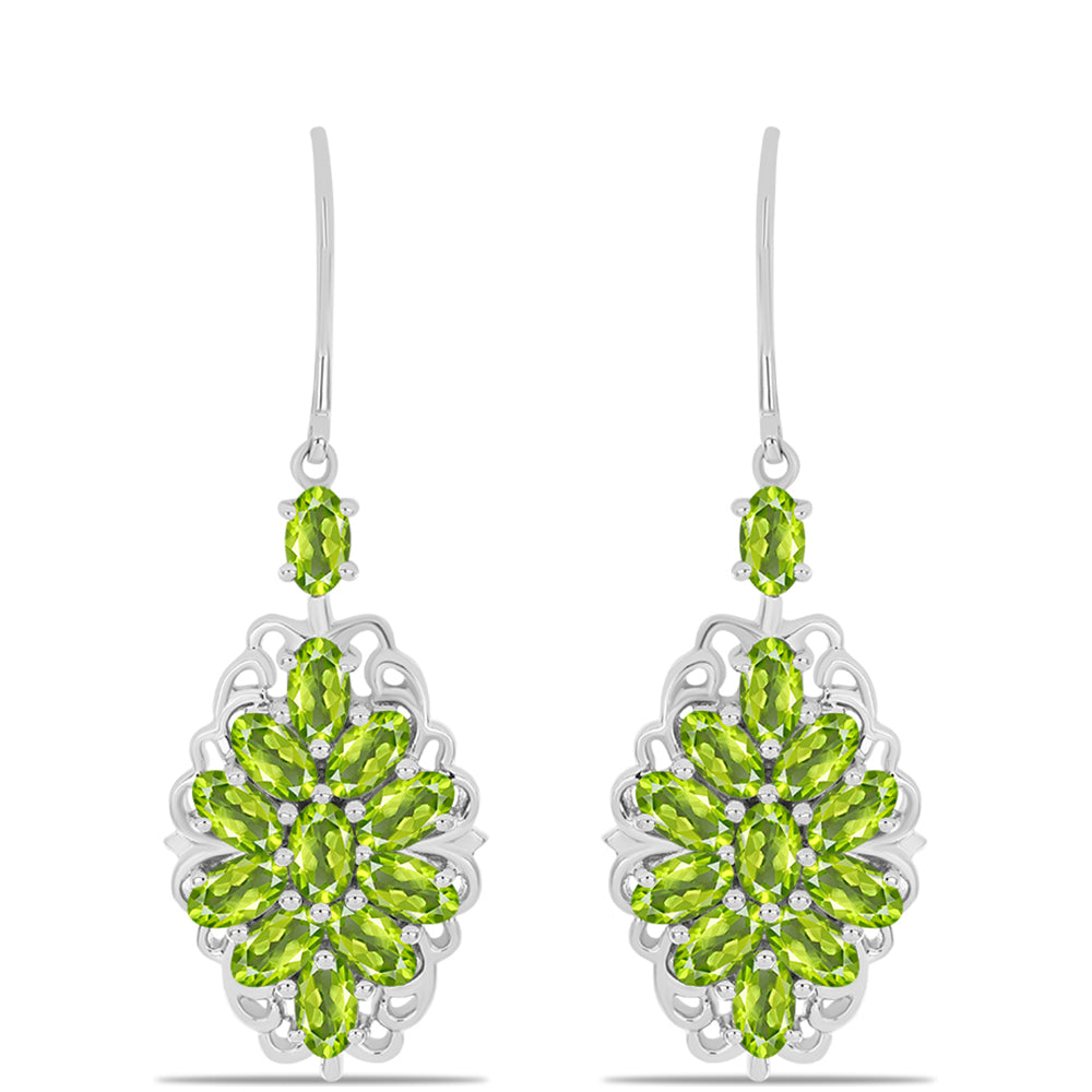 Cercei din Argint 925 ( 6.04 grame ) cu Peridot Changbai 5.51 Carate