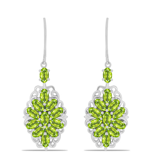 Cercei din Argint 925 ( 6.04 grame ) cu Peridot Changbai 5.51 Carate