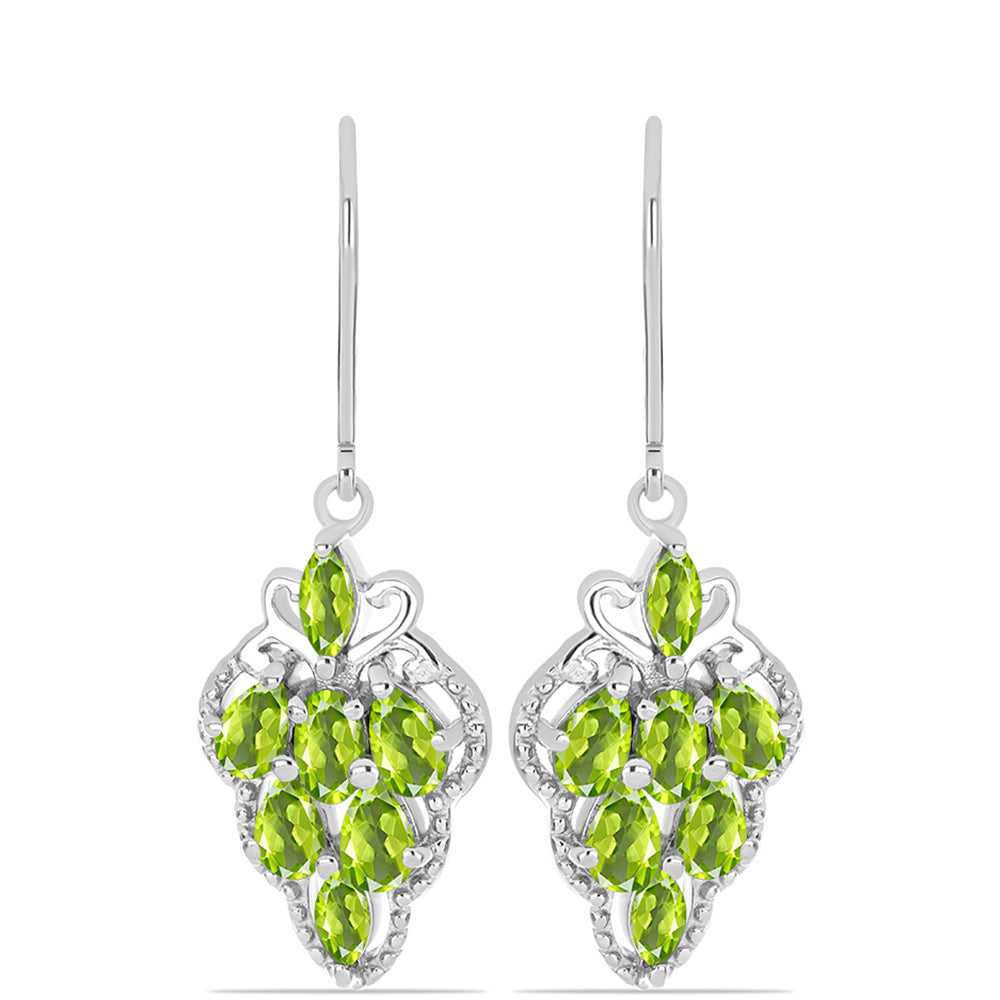 Cercei din Argint 925 ( 4.6 grame ) cu Peridot Changbai 3.06 Carate