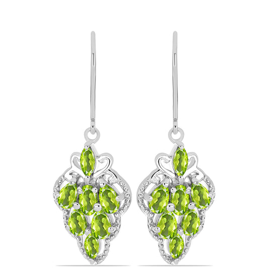 Cercei din Argint 925 ( 4.6 grame ) cu Peridot Changbai 3.06 Carate