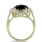 Inel din Argint 925 Placat cu Aur ( 3.48 grame ) cu Onix Negru Suwar și Topaz Alb 6.89 Carate
