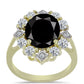 Inel din Argint 925 Placat cu Aur ( 3.48 grame ) cu Onix Negru Suwar și Topaz Alb 6.89 Carate