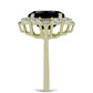 Inel din Argint 925 Placat cu Aur ( 3.48 grame ) cu Onix Negru Suwar și Topaz Alb 6.89 Carate