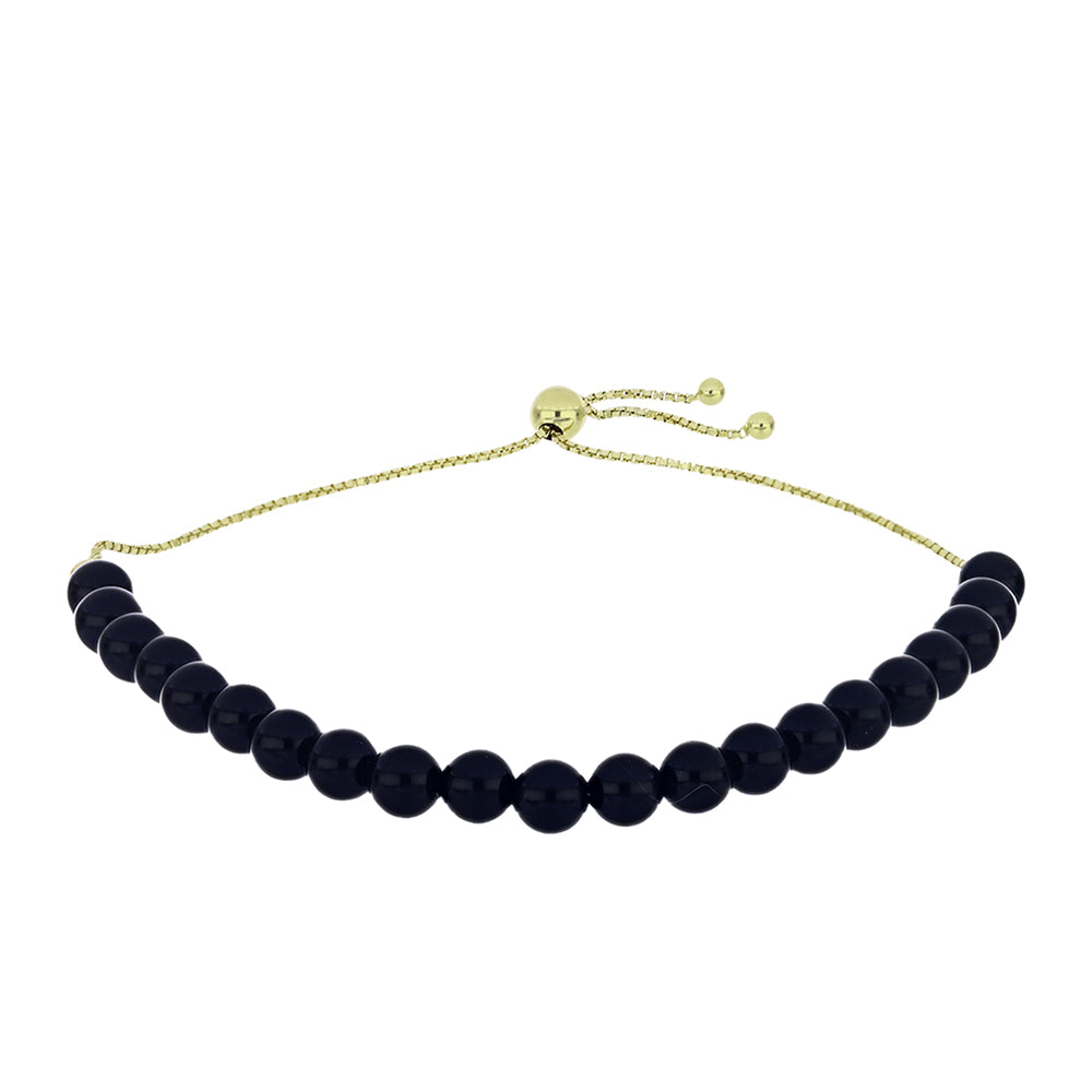 Brățară din Argint 925 Placat cu Aur ( 1.74 grame ) cu Onix Negru Suwar 31.99 Carate