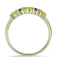 Inel din Argint 925 Placat cu Aur ( 3.54 grame ) cu Safir Rosebery Curcubeu 1.2 Carate