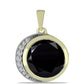Pandantiv din Argint 925 Placat cu Aur ( 2.43 grame ) cu Onix Negru Suwar și Topaz Alb 3.77 Carate