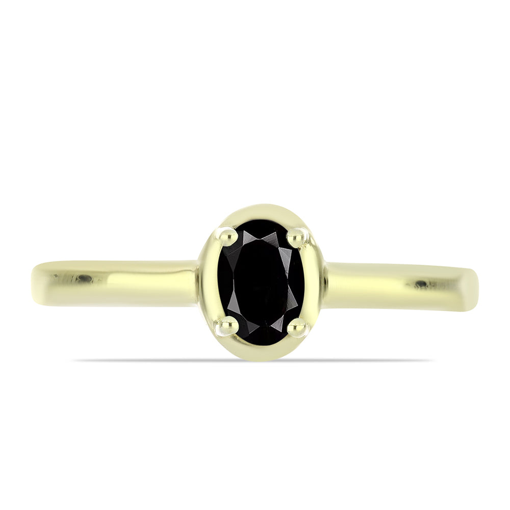 Inel din Argint 925 Placat cu Aur ( 2.08 grame ) cu Onix Negru Suwar 0.47 Carate