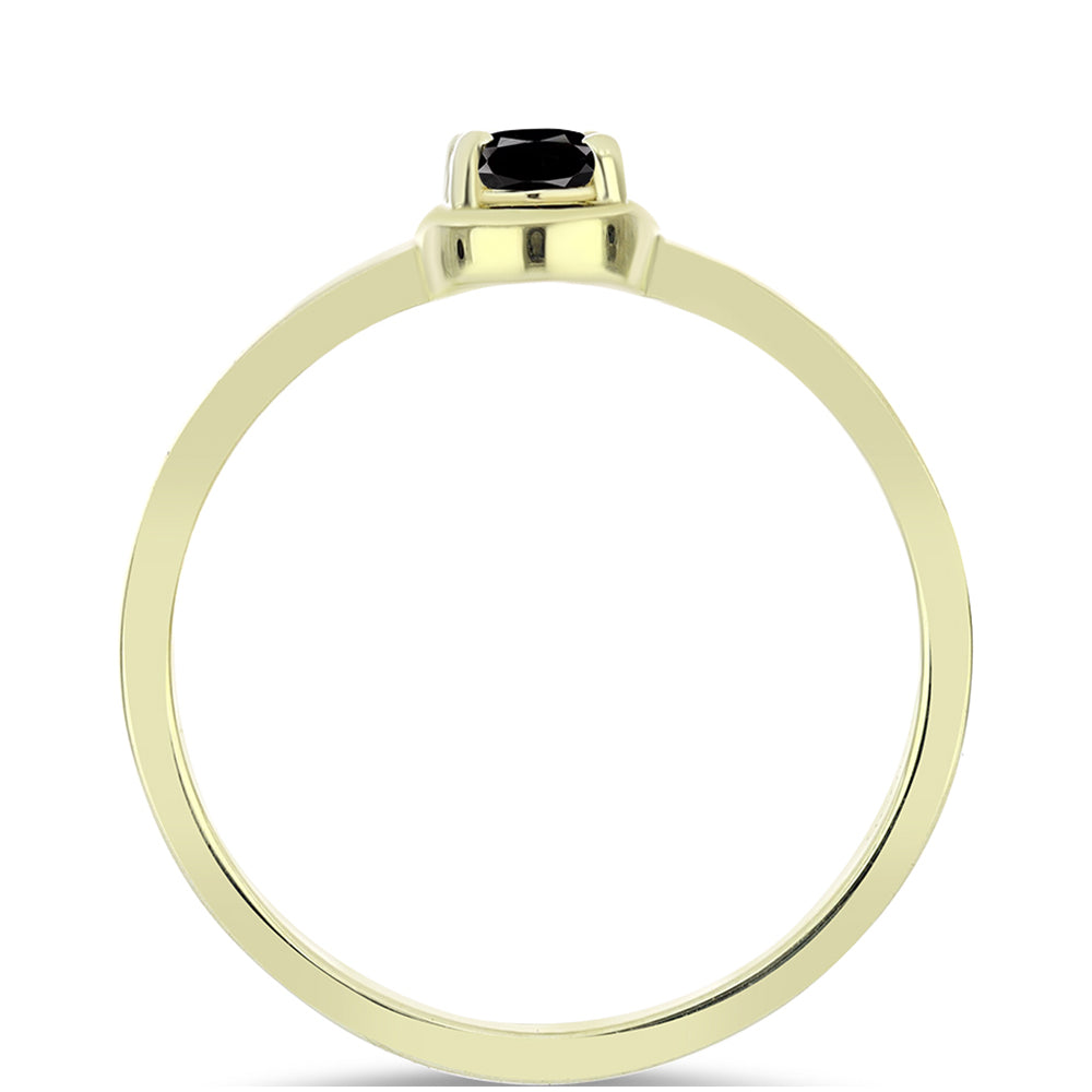 Inel din Argint 925 Placat cu Aur ( 2.08 grame ) cu Onix Negru Suwar 0.47 Carate 2 