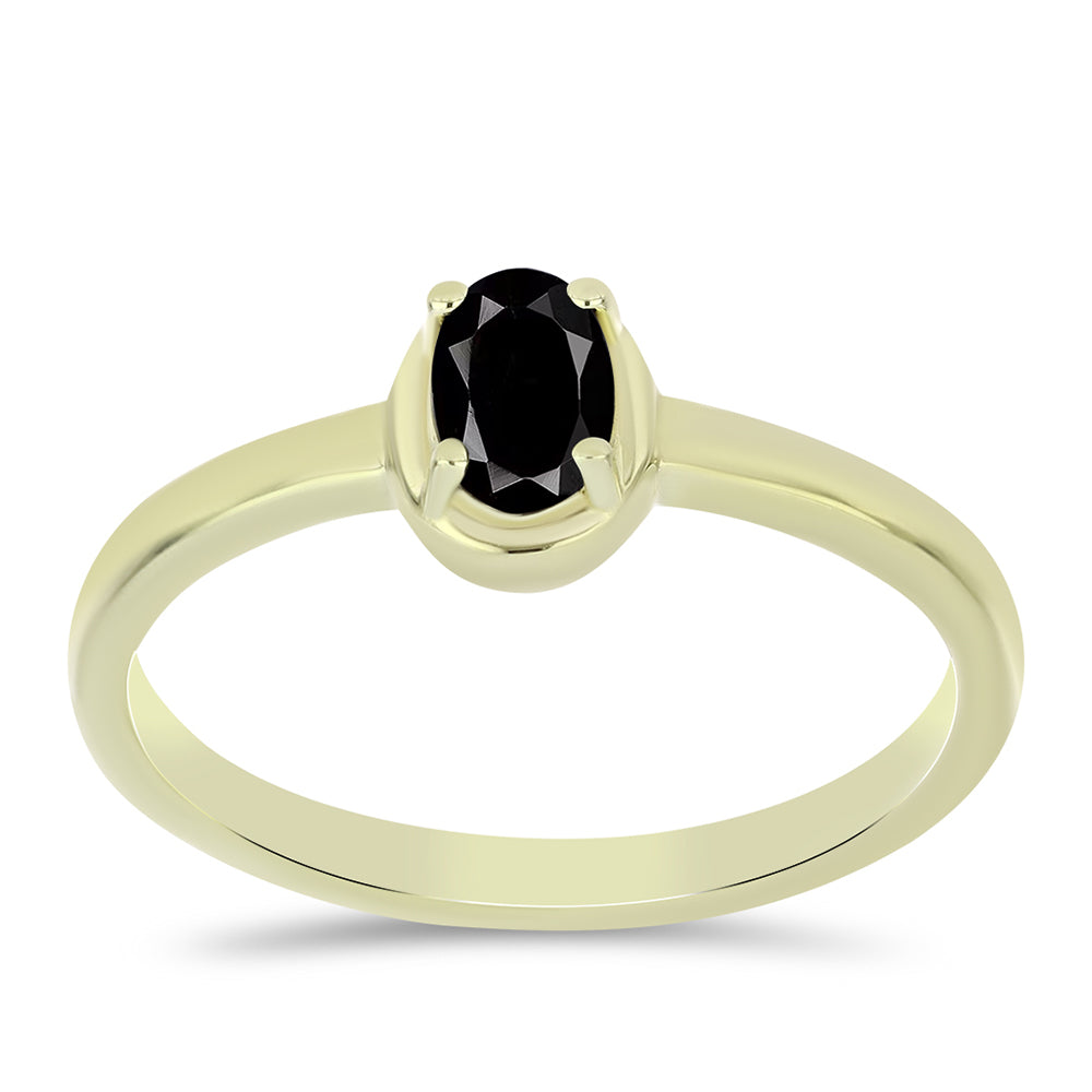 Inel din Argint 925 Placat cu Aur ( 2.08 grame ) cu Onix Negru Suwar 0.47 Carate 3 