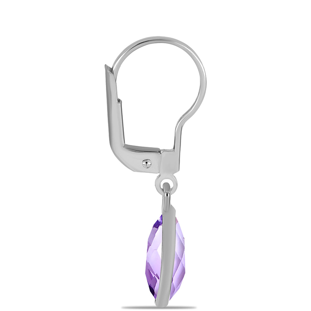 Cercei din Argint 925 ( 1.15 grame ) cu Ametist Rose de France 4.09 Carate 2 
