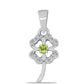 Pandantiv din Argint 925 ( 0.76 grame ) cu Peridot Changbai și Topaz Alb 0.12 Carate
