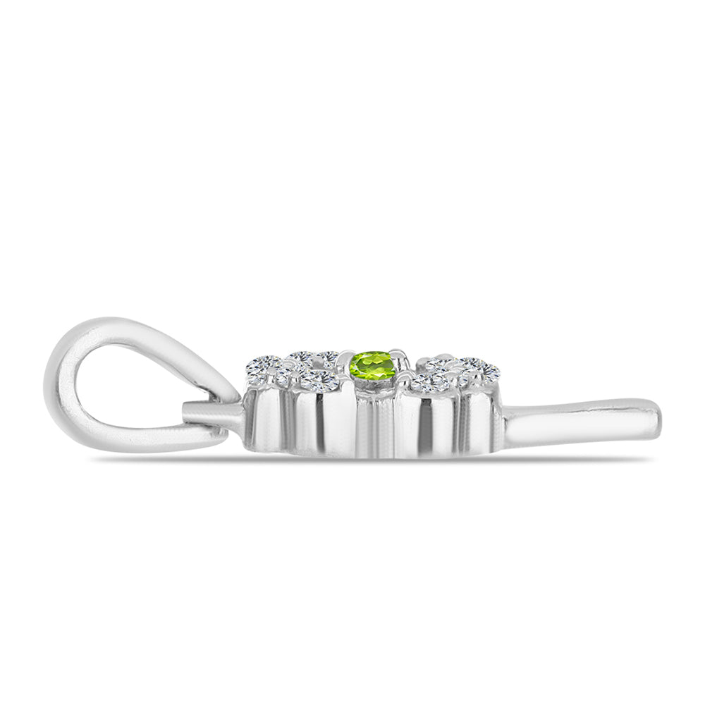 Pandantiv din Argint 925 ( 0.76 grame ) cu Peridot Changbai și Topaz Alb 0.12 Carate