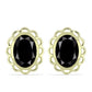 Cercei din Argint 925 Placat cu Aur ( 5.13 grame ) cu Onix Negru Suwar 13.81 Carate