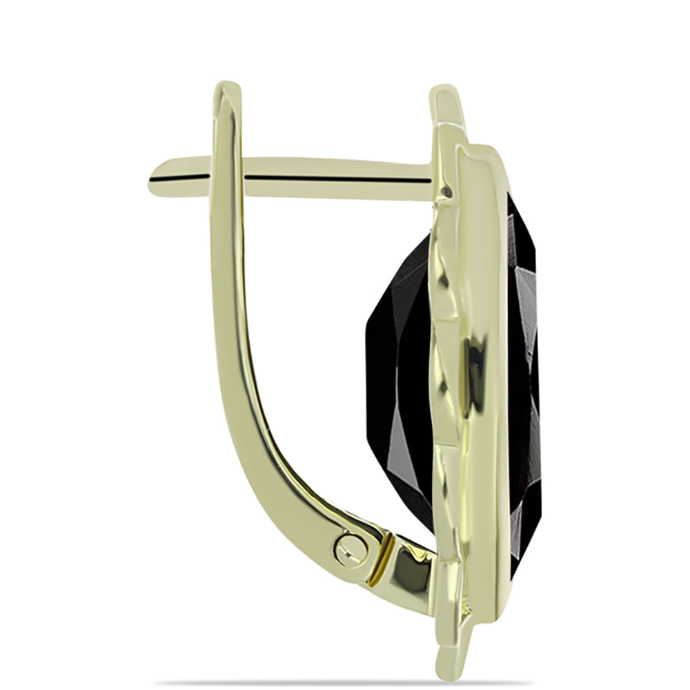 Cercei din Argint 925 Placat cu Aur ( 5.13 grame ) cu Onix Negru Suwar 13.81 Carate 2 