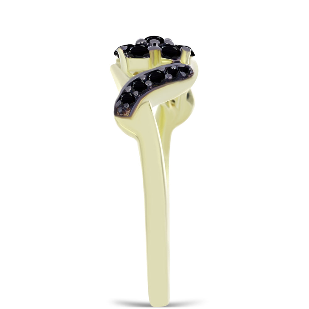 Inel din Argint 925 Placat cu Aur ( 2.02 grame ) cu Onix Negru Suwar 0.42 Carate