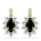 Cercei din Argint 925 Placat cu Aur ( 3.43 grame ) cu Onix Negru Suwar și Topaz Alb 2.24 Carate