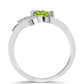 Inel din Argint 925 ( 2.82 grame ) cu Peridot Changbai și Topaz Alb 0.55 Carate