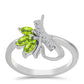 Inel din Argint 925 ( 2.82 grame ) cu Peridot Changbai și Topaz Alb 0.55 Carate