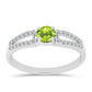 Inel din Argint 925 ( 1.98 grame ) cu Peridot Changbai și Topaz Alb 0.79 Carate