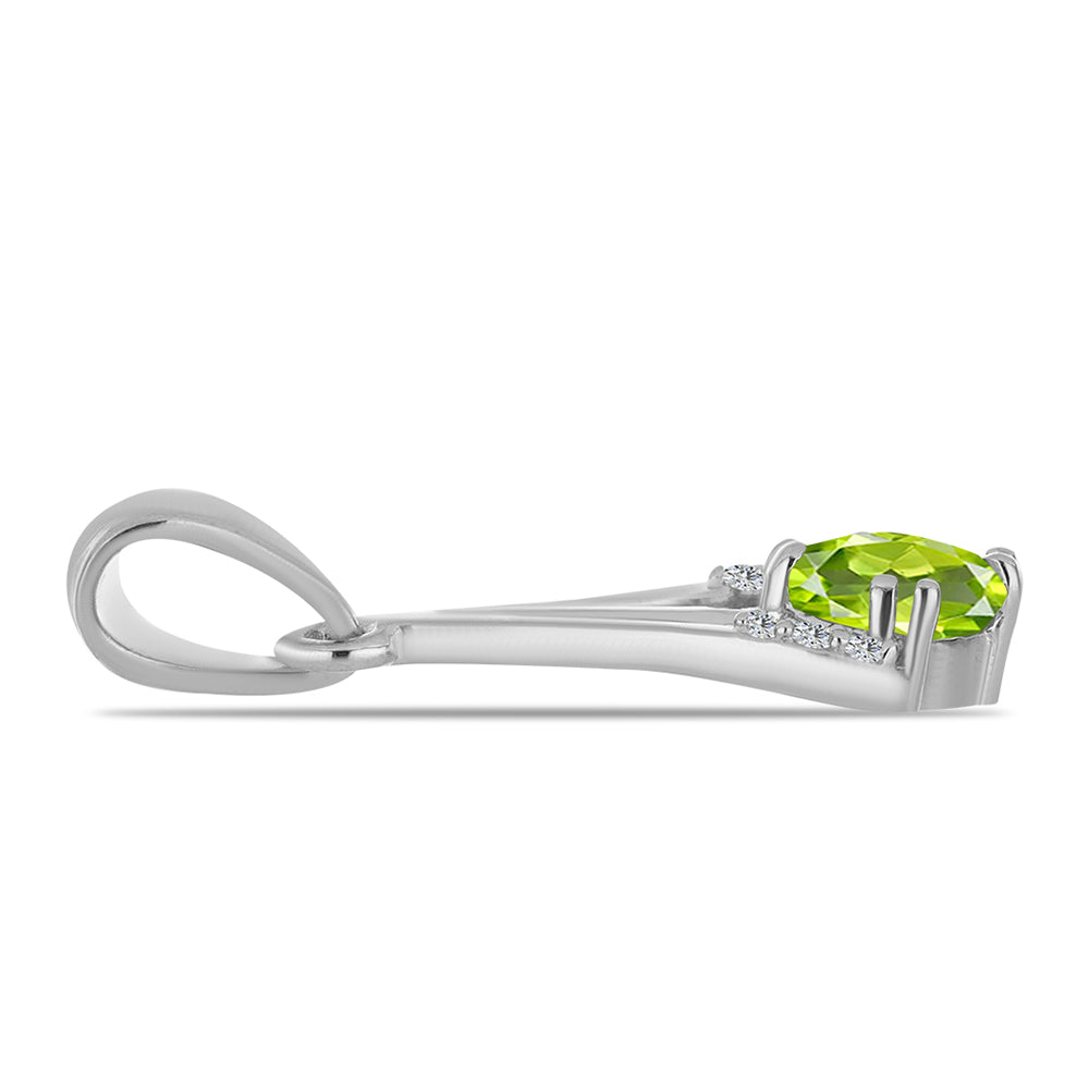 Pandantiv din Argint 925 ( 1.16 grame ) cu Peridot Changbai și Topaz Alb 0.71 Carate