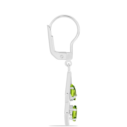 Cercei din Argint 925 ( 2.71 grame ) cu Peridot Changbai 1.51 Carate