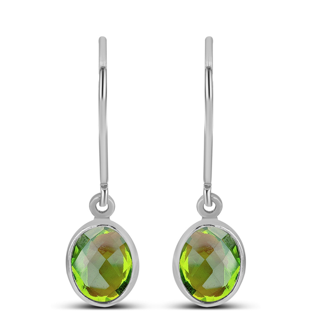 Cercei din Argint 925 ( 1.07 grame ) cu Peridot Changbai 2.62 Carate 1 