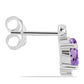 Cercei din Argint 925 ( 1.74 grame ) cu Ametist Rose de France și Topaz Alb 1.05 Carate