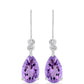 Cercei din Argint 925 ( 2.77 grame ) cu Ametist Rose de France și Topaz Alb 8.32 Carate