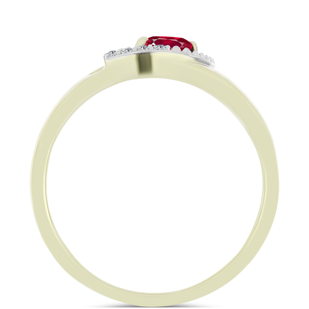 Inel din Argint 925 Placat cu Aur ( 2.61 grame ) cu Rubin Malagasy și Topaz Alb 0.26 Carate