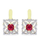 Cercei din Argint 925 Placat cu Aur ( 3.89 grame ) cu Rubin Malagasy și Topaz Alb 0.98 Carate