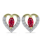 Cercei din Argint 925 Placat cu Aur ( 1.42 grame ) cu Rubin Malagasy și Topaz Alb 0.6 Carate
