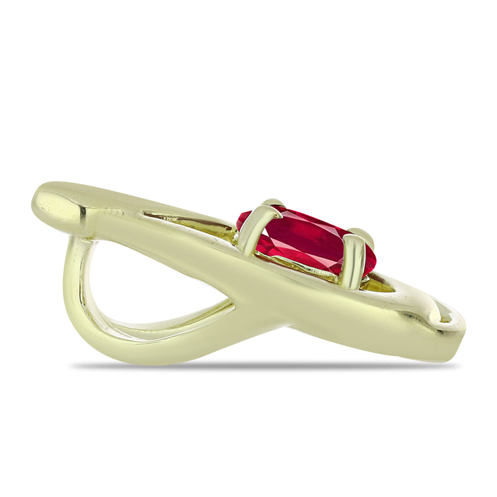 Pandantiv din Argint 925 Placat cu Aur ( 1.13 grame ) cu Rubin Malagasy 0.36 Carate