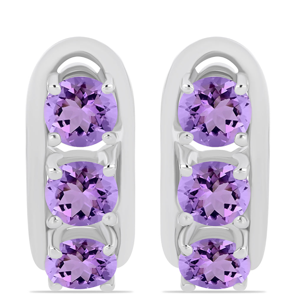 Cercei din Argint 925 ( 5.49 grame ) cu Ametist Rose de France 2.6 Carate