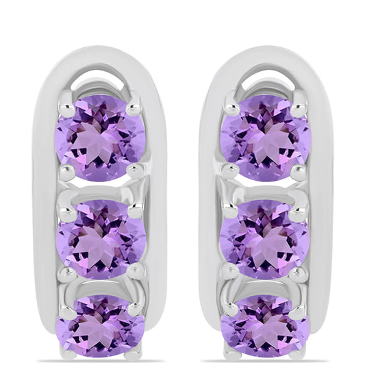 Cercei din Argint 925 ( 5.49 grame ) cu Ametist Rose de France 2.6 Carate