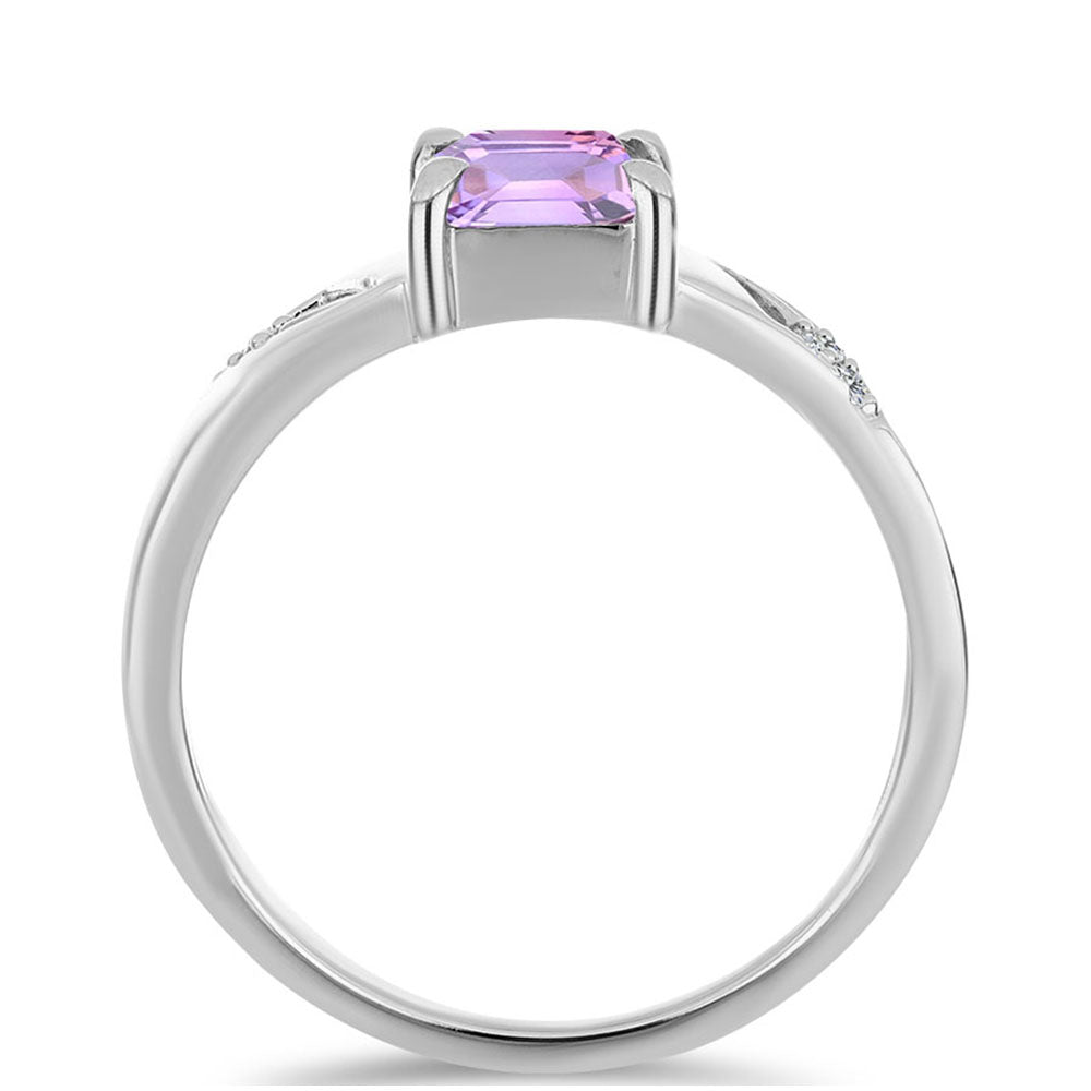Inel din Argint 925 ( 2.79 grame ) cu Ametist Rose de France și Topaz Alb 1.43 Carate