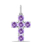 Cruce Pandantiv din Argint 925 ( 1.21 grame ) cu Ametist Rose de France 1.35 Carate