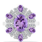 Inel din Argint 925 ( 4.48 grame ) cu Ametist Rose de France și Topaz Alb 3.91 Carate