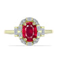 Inel din Argint 925 Placat cu Aur ( 2.44 grame ) cu Rubin Malagasy și Zircon Alb 2.03 Carate